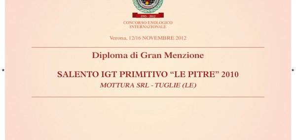 DIPLOMA GRAN MENZIONE VINITALY 2013