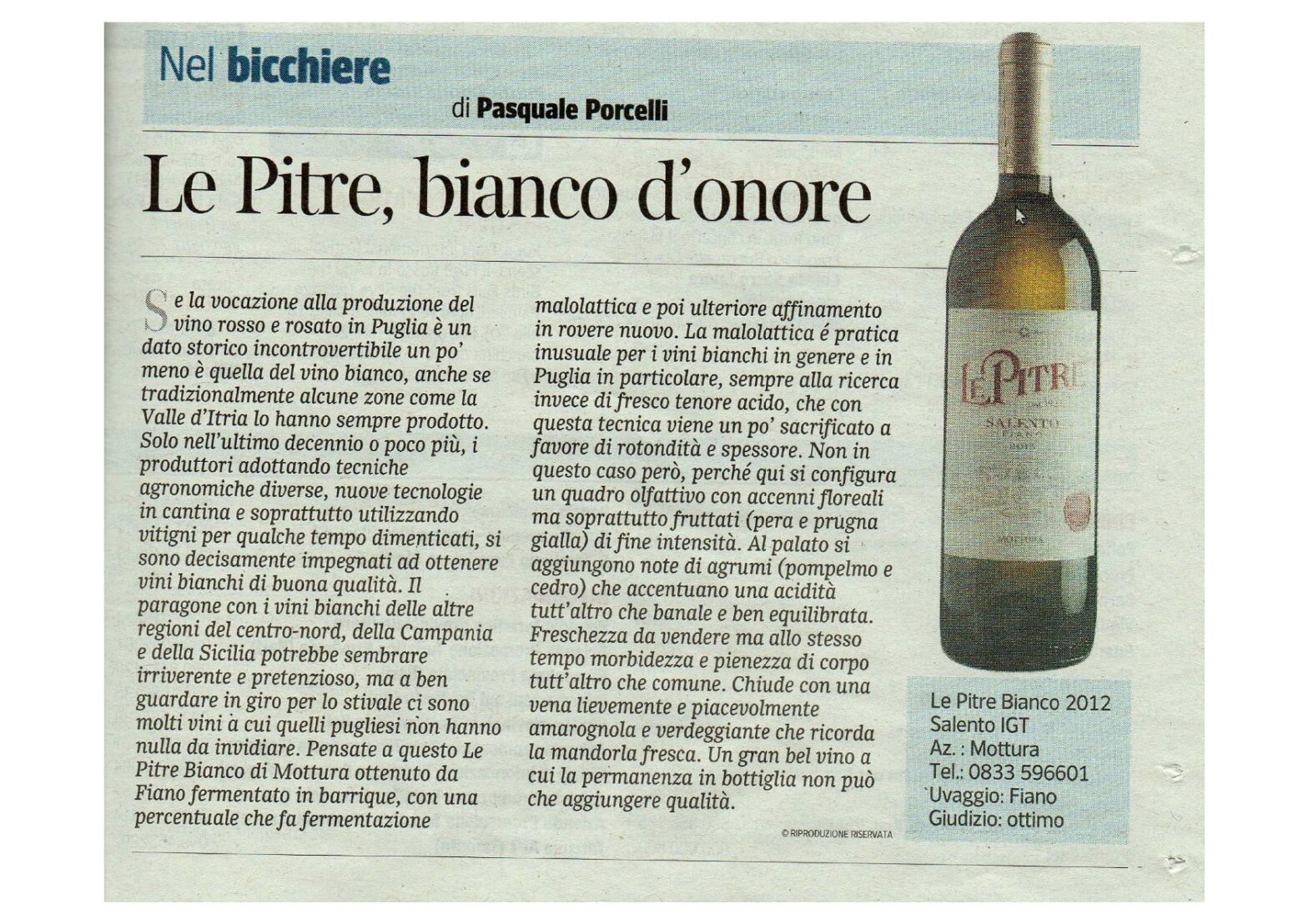 Bianco le pitre corriere della sera 28-06-2013